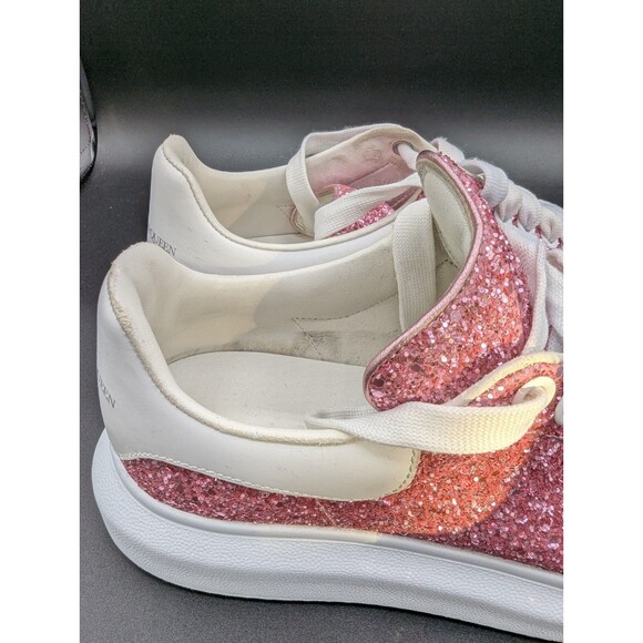 Alexander McQueen Womens Sz 8.5 EU 38.5 Pink Glitter Oversize Sneakers - Picture 10 of 14